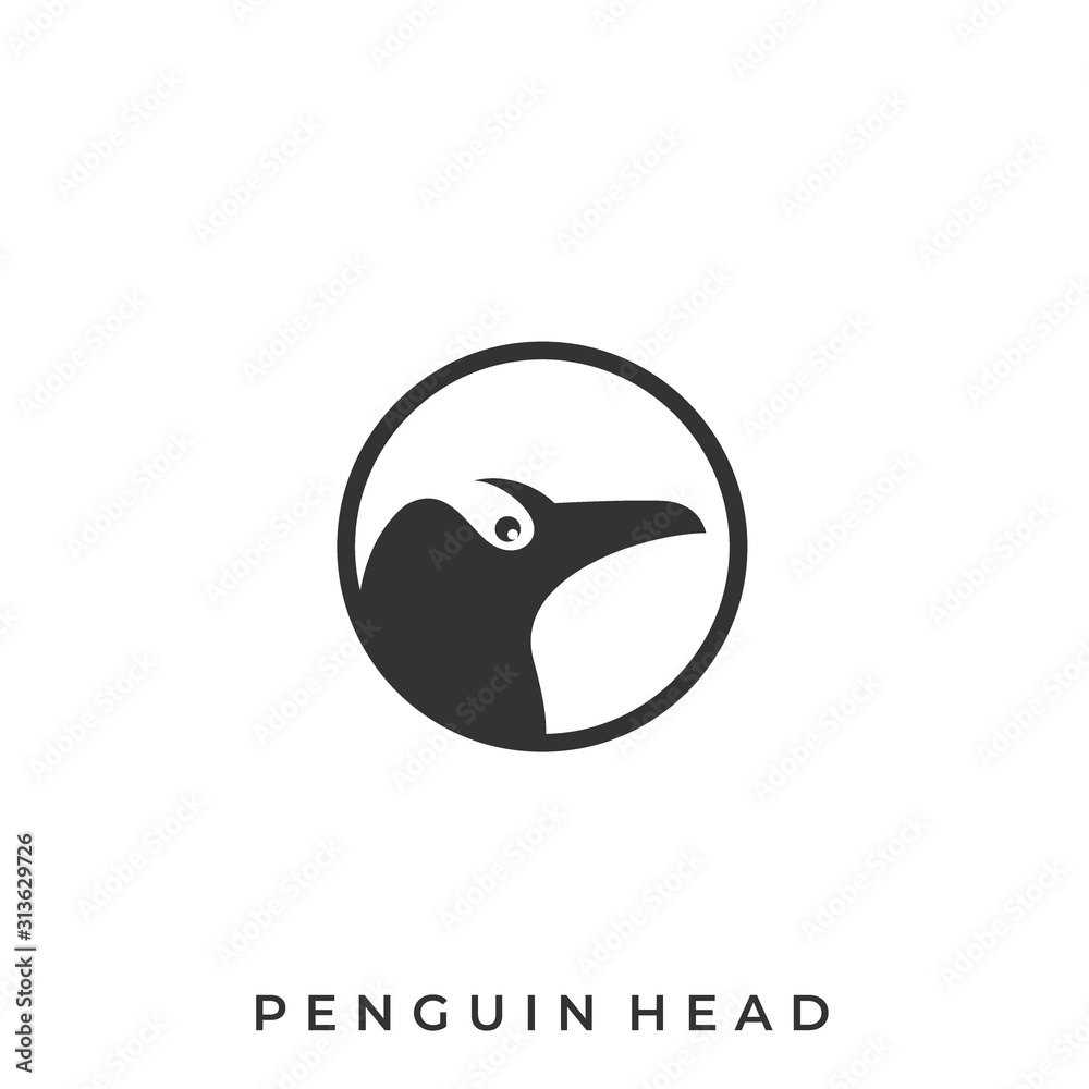 Circle Penguin Illustration Vector Template Circle Penguin Illustration Vector Template