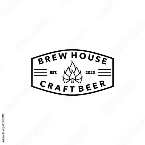 brew house craft beer logo design