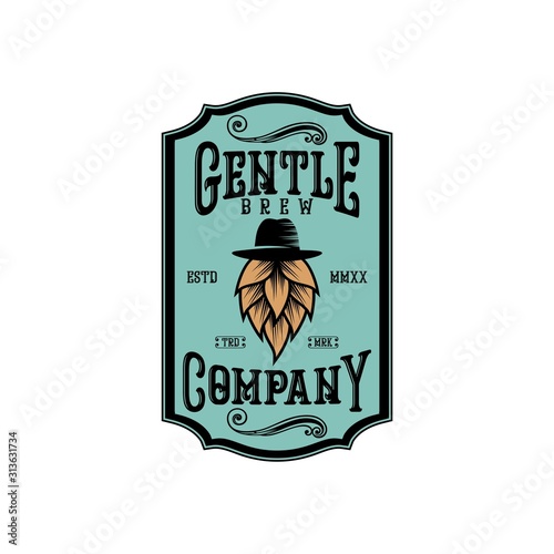 gentle brew company badge vintage logo design
