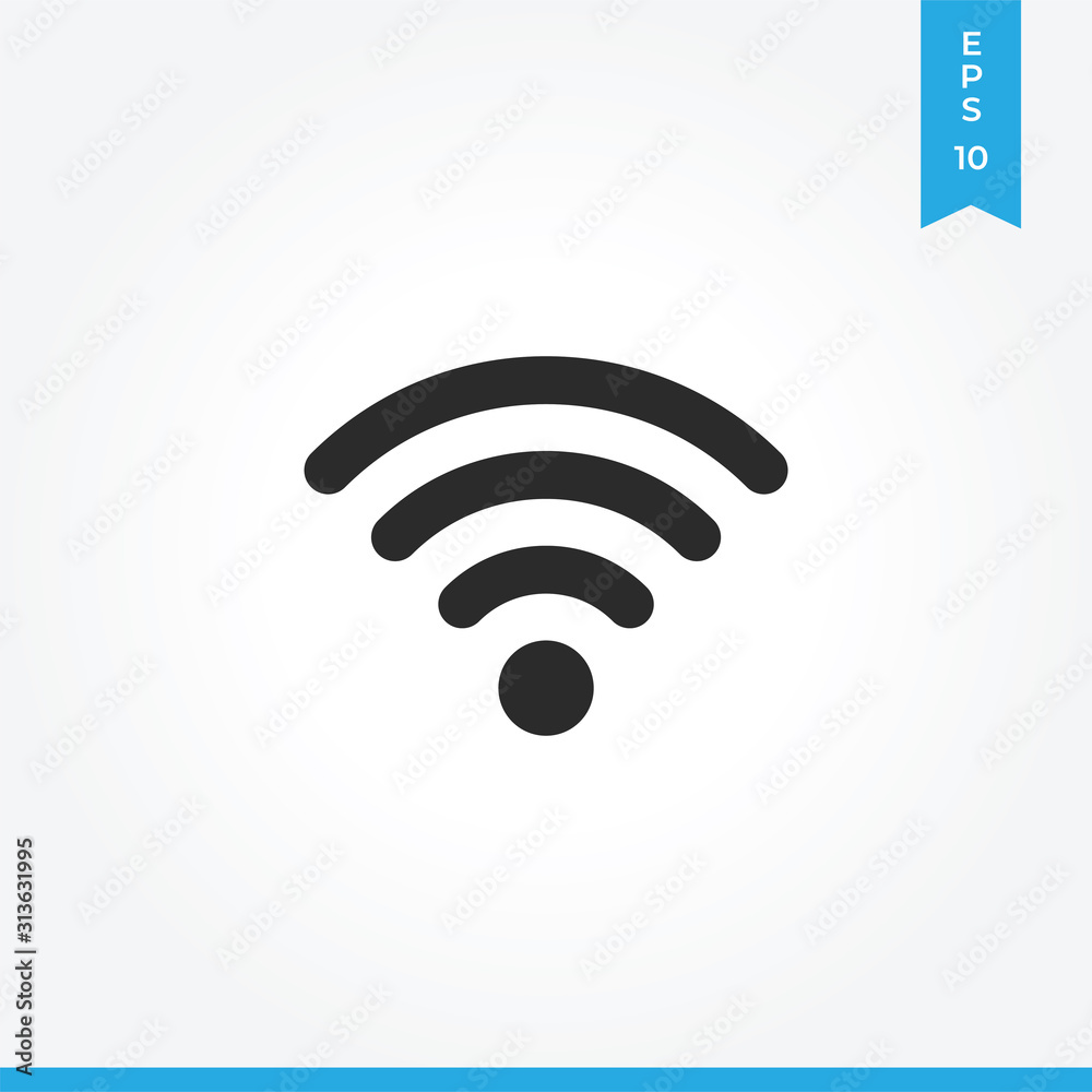 Wifi vector icon, simple sign for web site and mobile app. Wifi vector icon, simple sign for web site and mobile app.