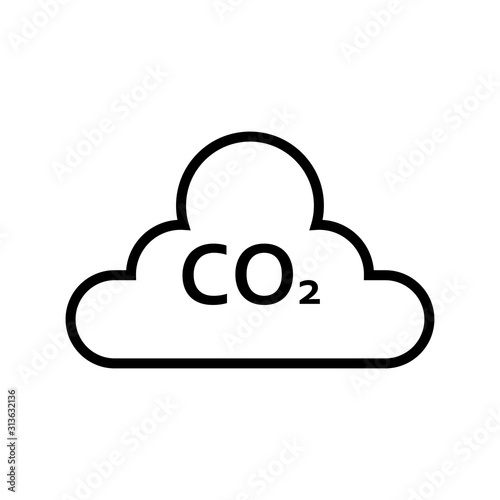 Co2, carbon dioxide emissions, vector icon simple design