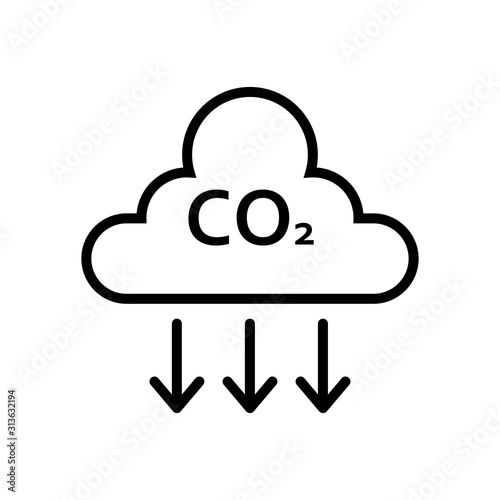 Co2, carbon dioxide emissions, vector icon simple design
