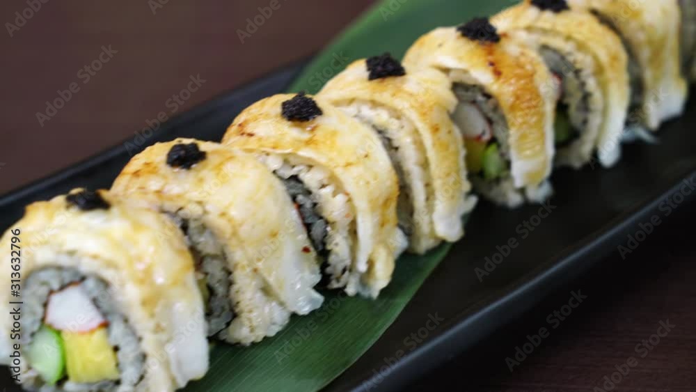 engawa sushi roll - japanese food style engawa sushi roll - japanese food style