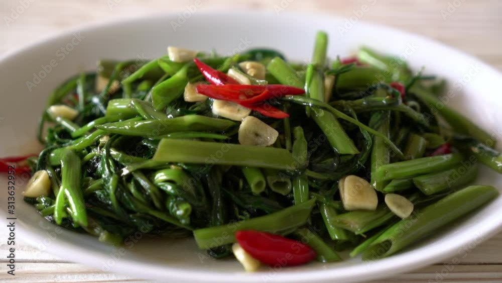 Stir-Fried Chinese Morning Glory or Water Spinach Stir-Fried Chinese Morning Glory or Water Spinach