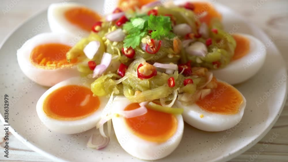 Soft Boiled Eggs Spicy Salad