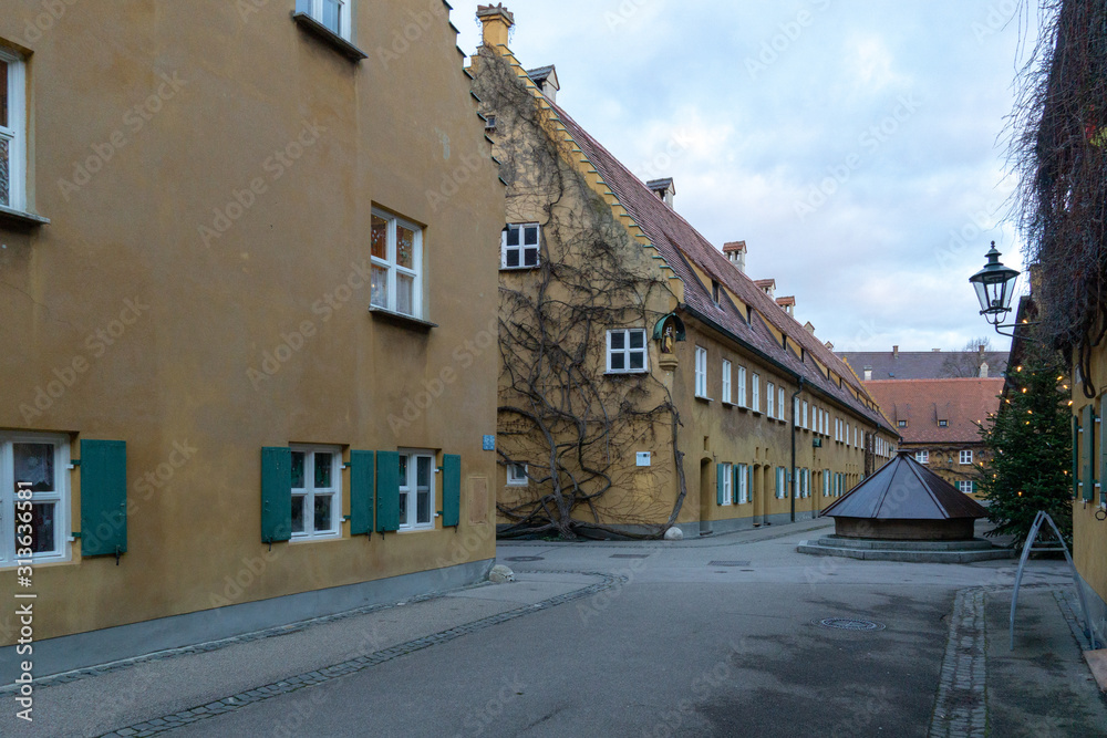 Fuggerei in Augsburg, Bavaria, Germany