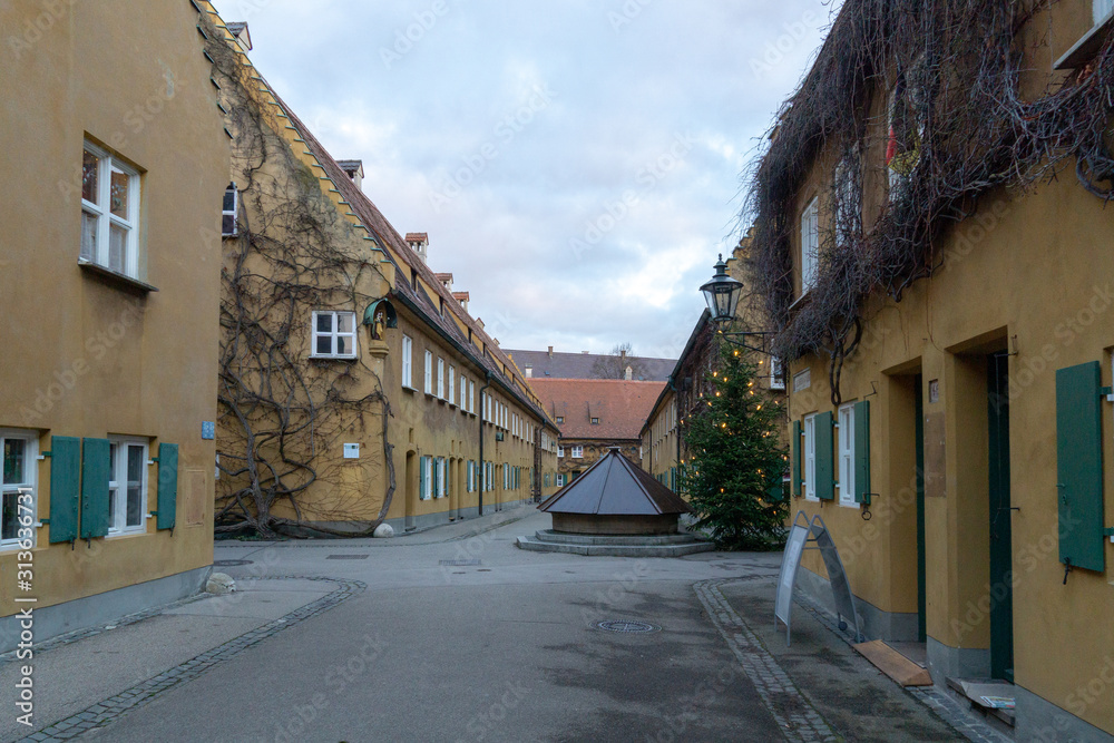 Fuggerei in Augsburg, Bavaria, Germany