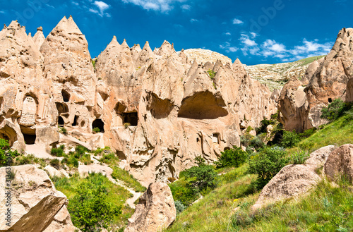 Remains of Zelve Monastery in Cappadocia, Turkey