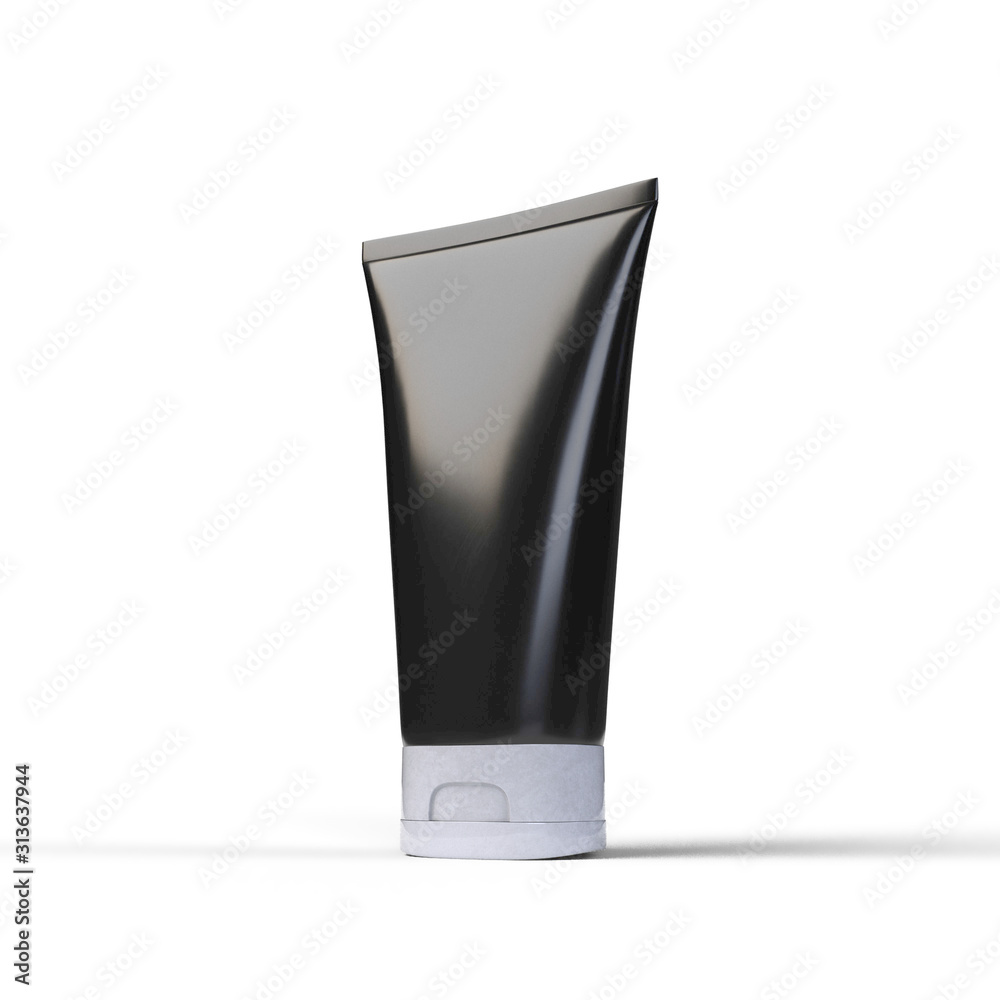 3d black glossy plastic tube with cap 3d black glossy plastic tube with cap