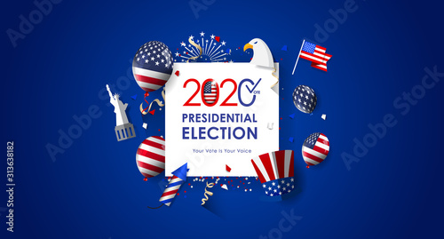 2020 Presidential Election. 2020 United States of America Presidential Election. Vote America Presidential Election Vector Design.