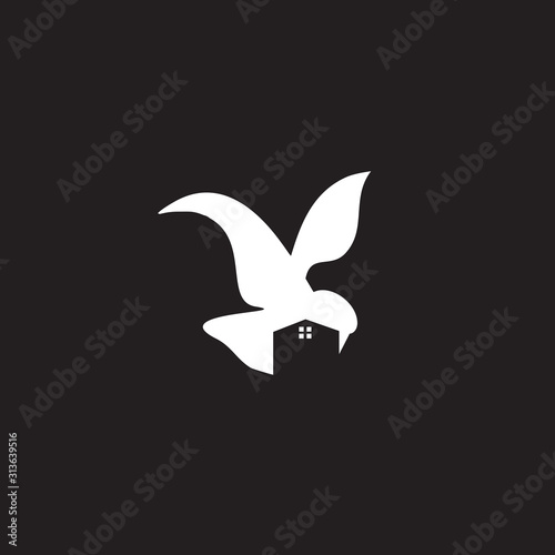 Bird icon logo design for property company