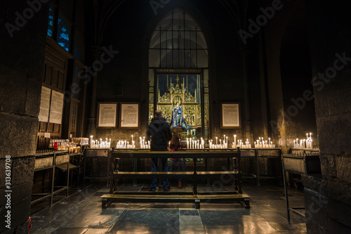 Maastricht  Netherlands. Interior of Basilica of Our Lady of the Assumption. The oldest church of the Netherlands. Construction started shortly after 1000 AD.