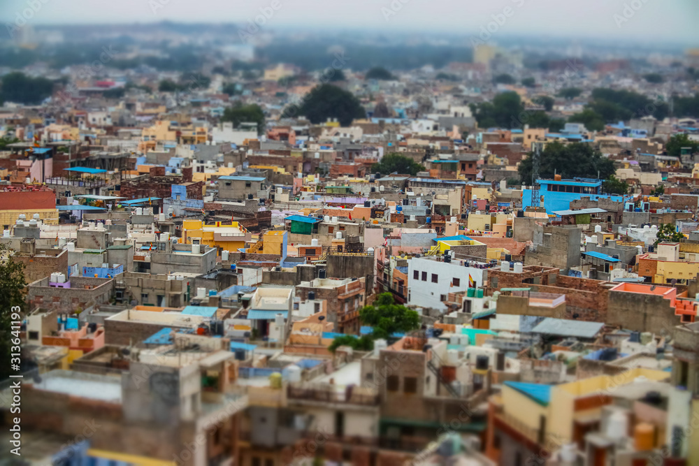 Tilt shift lens - Jodhpur ( Also blue city) is the second-largest city in the Indian state of Rajasthan and officially the second metropolitan city of the state. Tilt shift lens - Jodhpur ( Also blue city) is the second-largest city in the Indian state of Rajasthan and officially the second metropolitan city of the state.