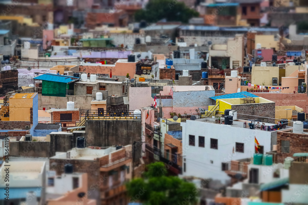 Tilt shift lens - Jodhpur ( Also blue city) is the second-largest city in the Indian state of Rajasthan and officially the second metropolitan city of the state.