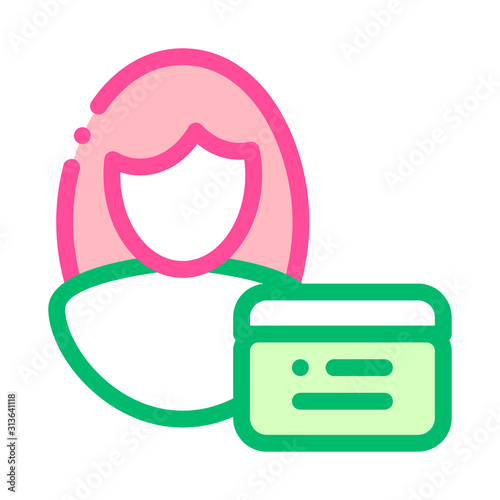 Cosmetic Manager Consultant Vector Thin Line Icon. Organic Cosmetic Consultant, Natural Component Linear Pictogram. Eco-friendly, Cruelty-free Product, Molecular Analysis Contour Illustration
