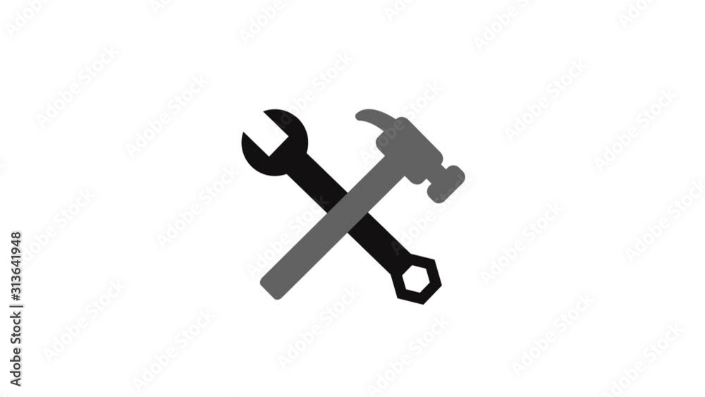 Hammer and wrench outline icon animation video. Hand drawn like symbol animated with motion graphic, can be used as loop item, has alpha channel and it's at 4K video resolution. Hammer and wrench outline icon animation video. Hand drawn like symbol animated with motion graphic, can be used as loop item, has alpha channel and it's at 4K video resolution.