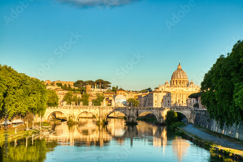 St. Peter's Cathedral in Rome at Sunset
