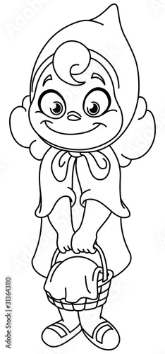 outlined little red riding hood