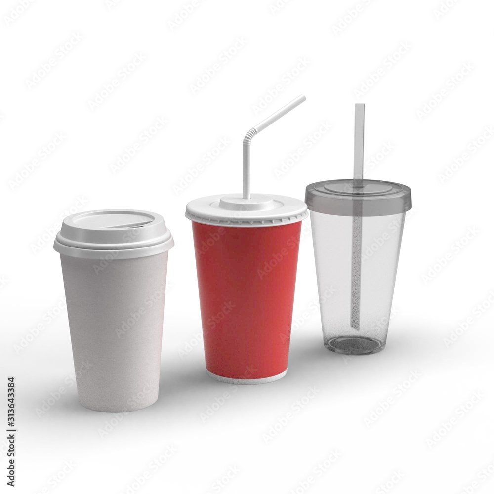 Set of realistic blank mock up paper cups with plastic lid. Coffee to go, take out mug. Vector illustration isolated and can be use for any backgrounds. Set of realistic blank mock up paper cups with plastic lid. Coffee to go, take out mug. Vector illustration isolated and can be use for any backgrounds.