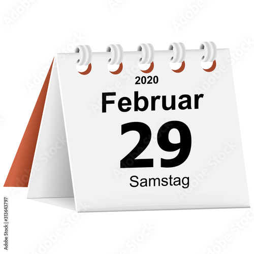 Naklejka Kalender 29. Februar 2020 Schalttag