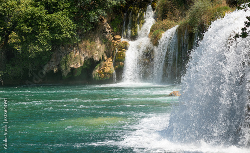 Waterfalls. Cascade. National. Park. Croatia. Water. River. Krka