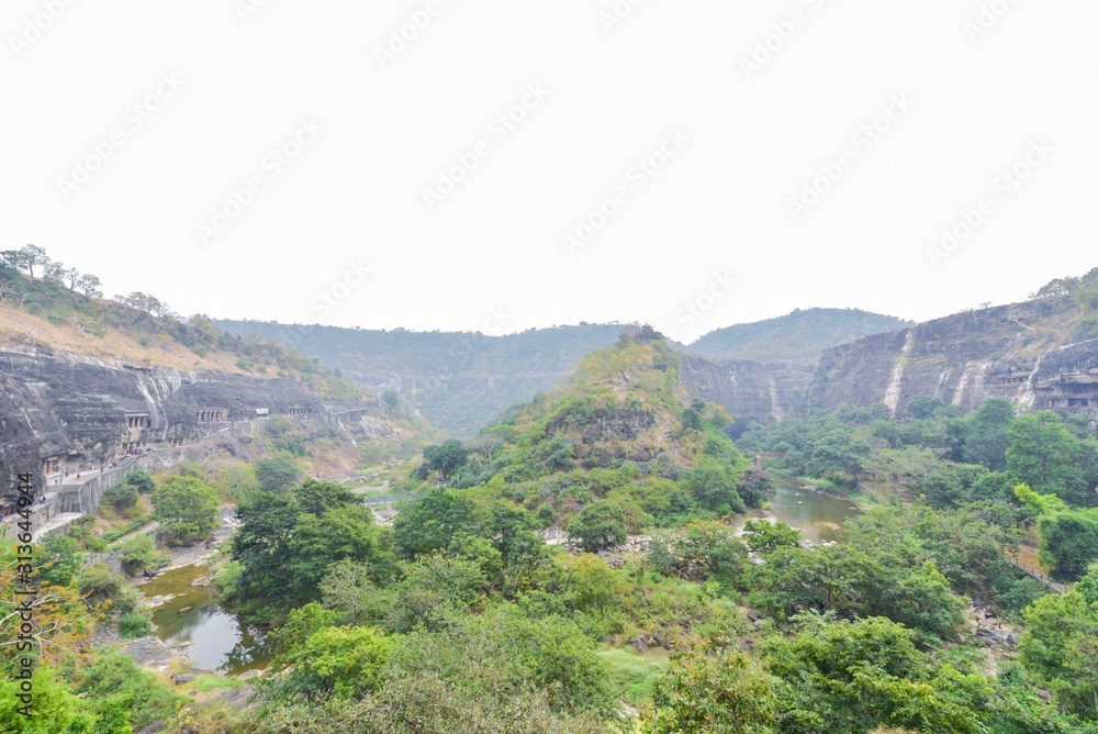 Nature Scenery of Ajanta Caves in Aurangabad, India