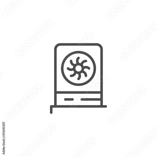 Video card line outline icon