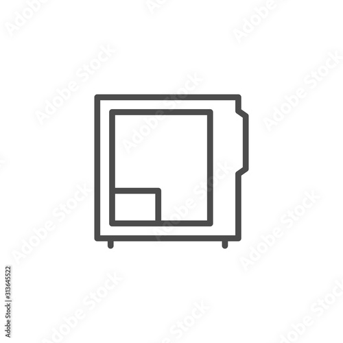 Computer case line outline icon