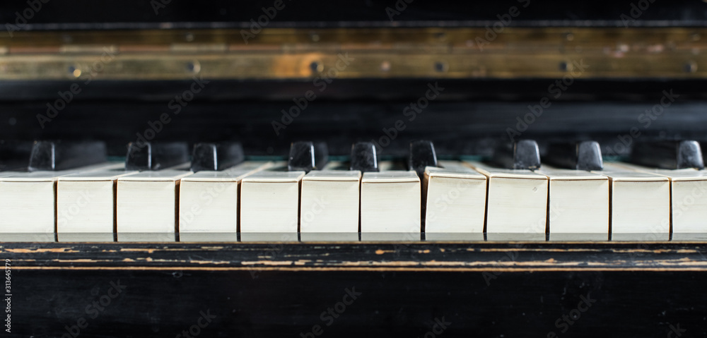 Piano keyboard background selective focus white black Piano keyboard background selective focus white black