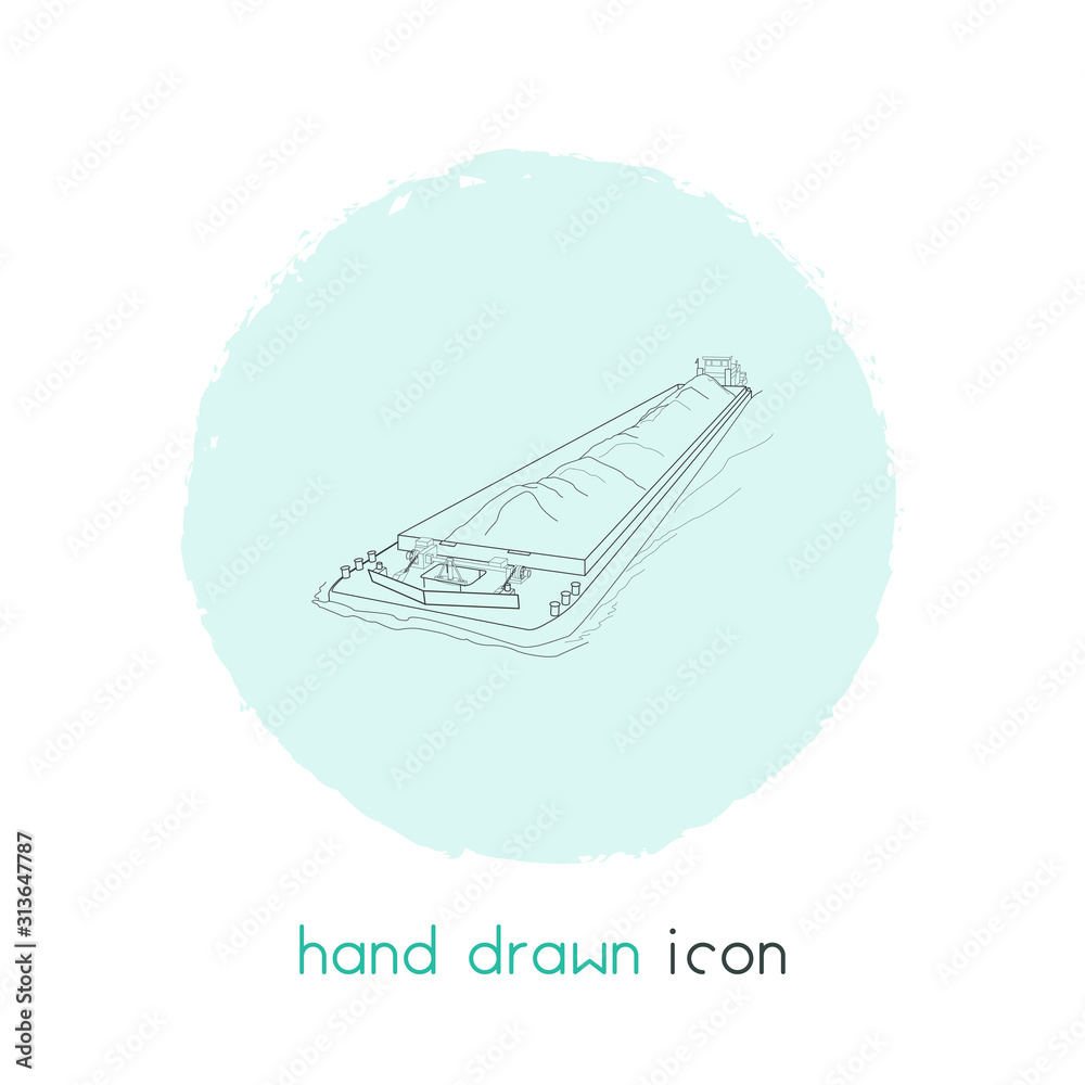 Cargo barge icon line element. Vector illustration of cargo barge icon ...