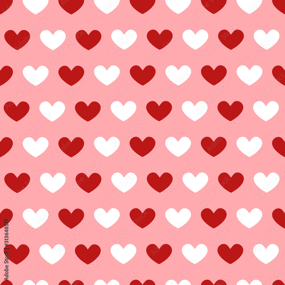 Valentine's day and wedding heart pattern on rose background
