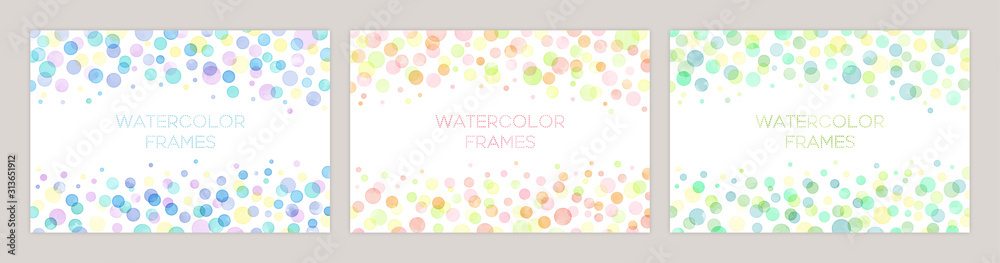 watercolor vector cards. colorful backgrounds for design