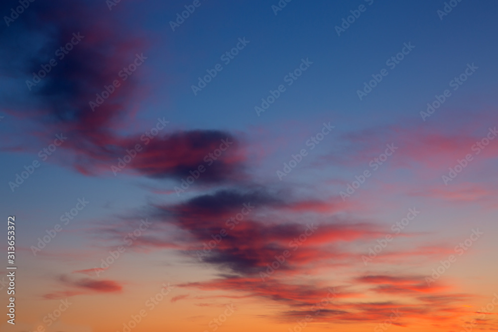 Fototapeta premium Beautiful sunset . Nature background with colorful sky.