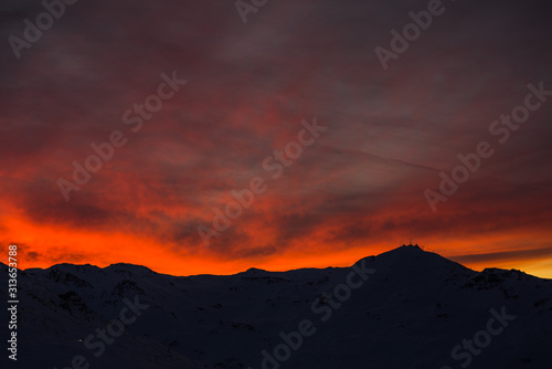 Abendrot in den Bergen