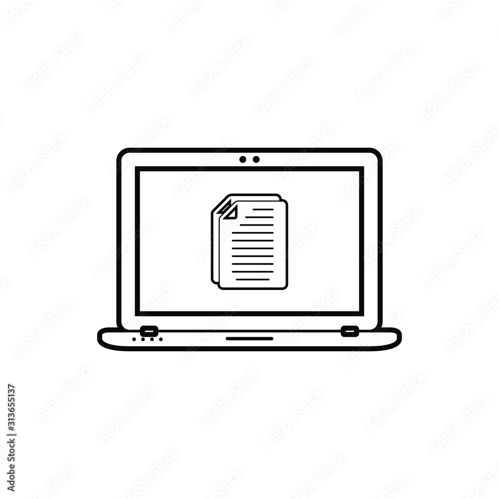 Digital document line icon. Flat style vector EPS.