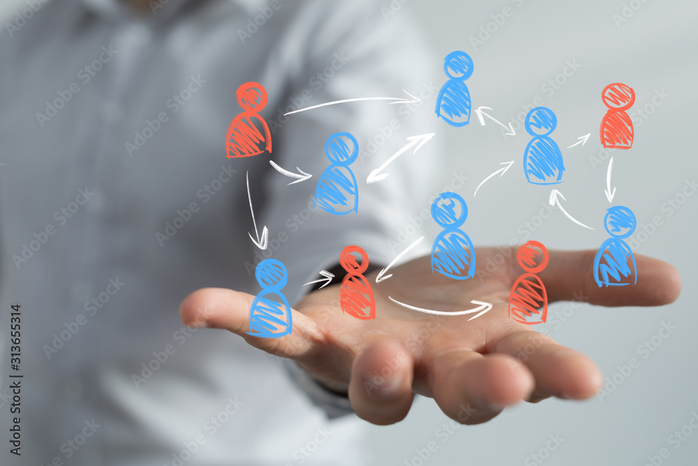 Social Networking illustration team group digital Social Networking illustration team group digital