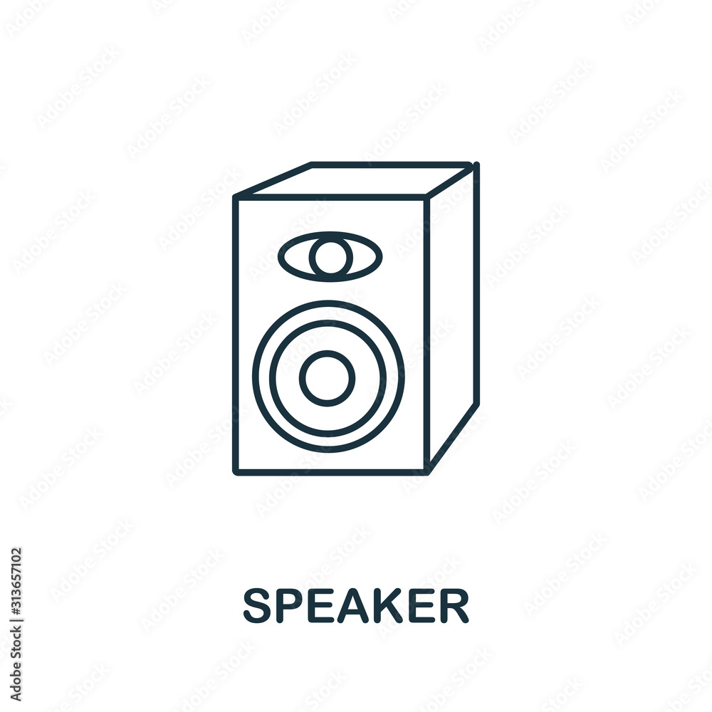 Speaker icon from party collection. Simple line element Speaker symbol for templates, web design and infographics Speaker icon from party collection. Simple line element Speaker symbol for templates, web design and infographics