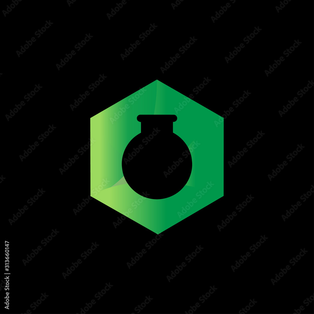 Fototapeta premium Grow green lab logo vector design template