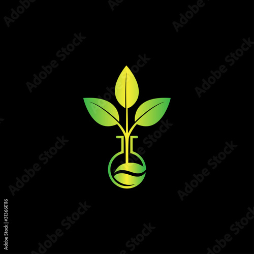 Grow green lab logo vector design template