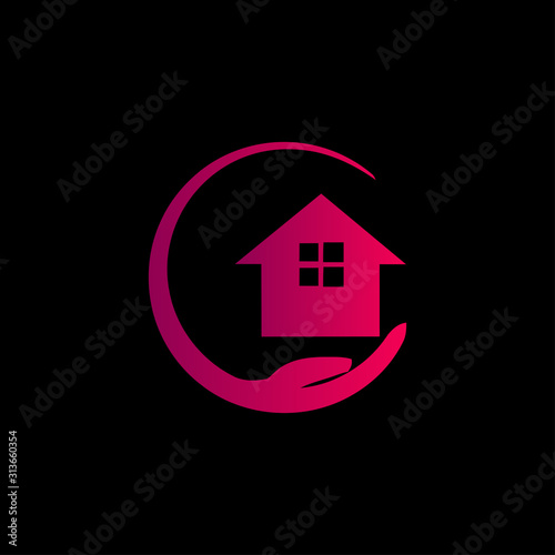 Hand, Home, safe home icon, Safe home colorful logo design