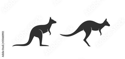 Kangaroo logo. Isolated kangaroo on white background photo