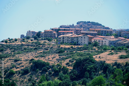 aerial view of town  countryside  small town  village  sicily  italy  italien summer  vacation