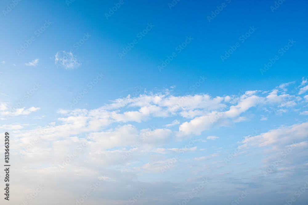 The bright sky in the morning