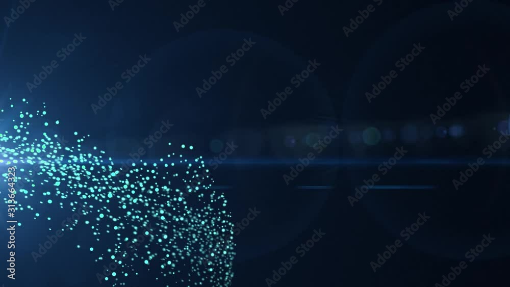 Liquid Flow Particle Effect with Dark Background