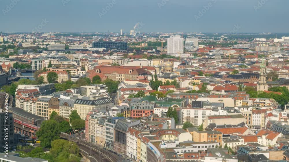 Berlin Germany time lapse 4K, high angle view city skyline timelapse Berlin Germany time lapse 4K, high angle view city skyline timelapse