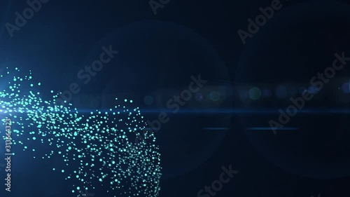 Liquid Flow Particle Effect with Dark Background