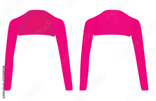 Woman pink bolero. vector illustration