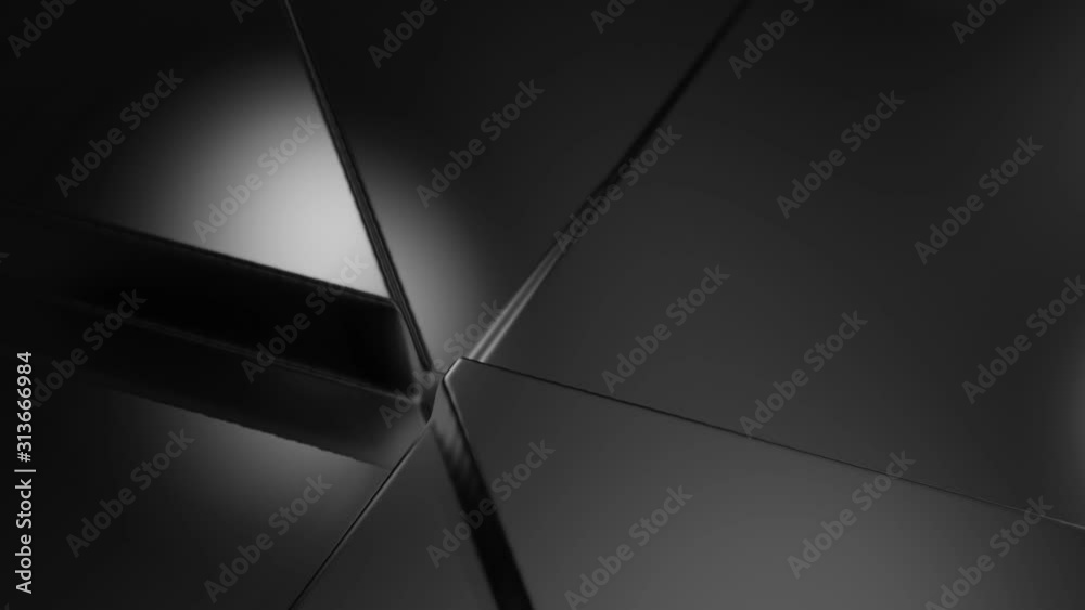 black abstract background 3d animation with extruded triangles moving and changing sizes, seamless loop animation black abstract background 3d animation with extruded triangles moving and changing sizes, seamless loop animation