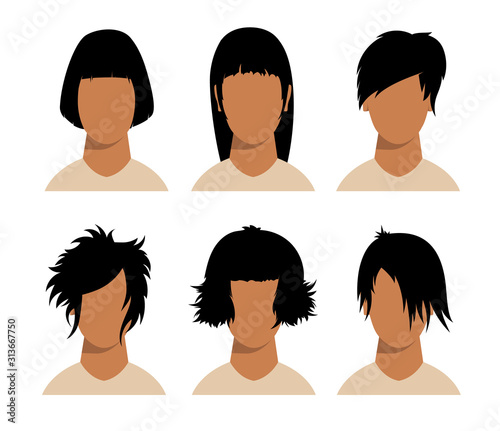 girls and mans hairstyles and haircut with face 