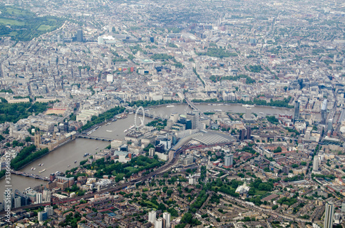 Fotografia Aerial view of Waterloo and Westminster districts of London